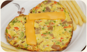 CHEESY EGG OMELETTE WITH FRENCH FRIES